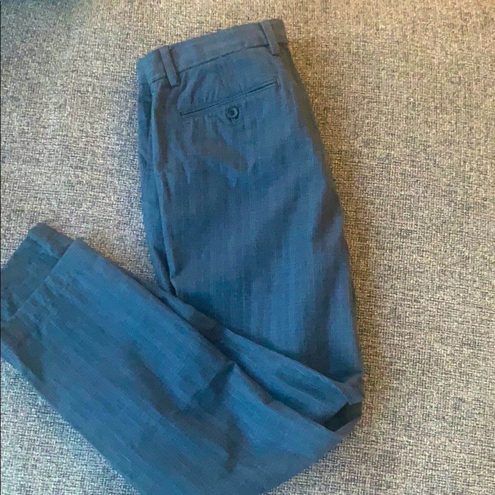 Plaid navy slacks